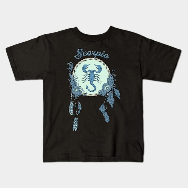 Zodiac sings Scorpio Kids T-Shirt by Nicky2342